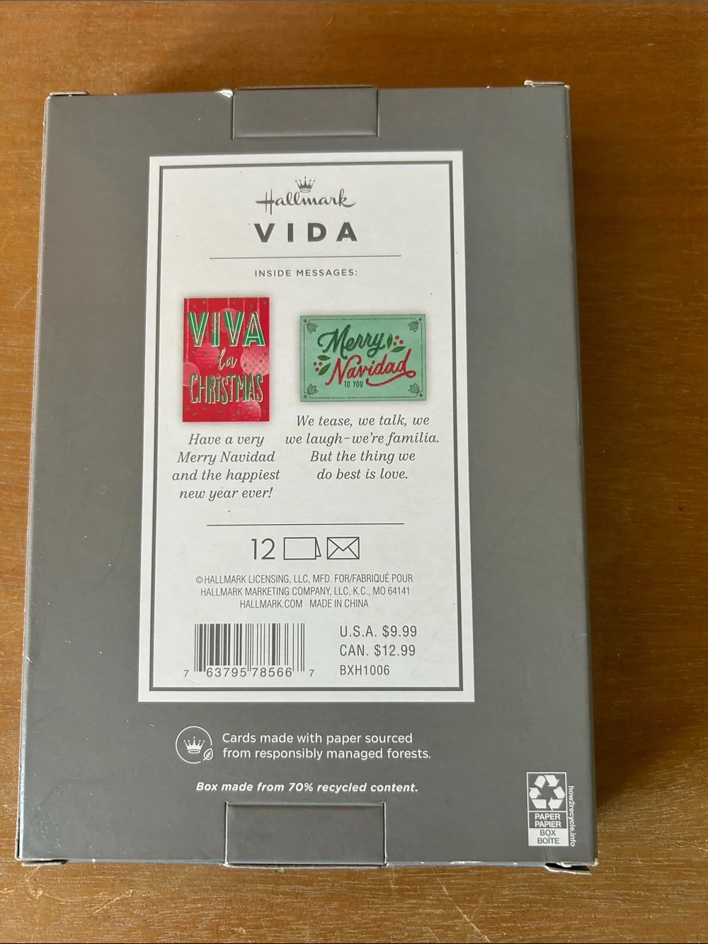 Hallmark VIDA red and green holiday cards, set of 12